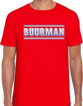 Buurman verkleed t-shirt rood voor heren - buurman carnaval / feest shirt kleding / kostuum XL