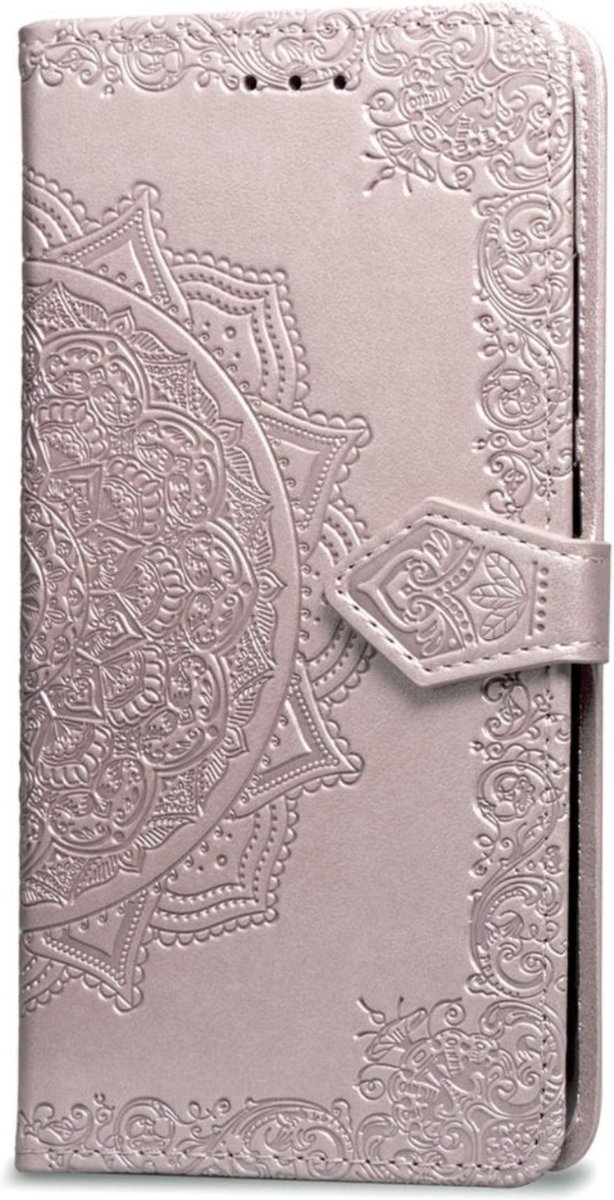 Geschikt voor Apple iPhone 6 - 6s Bookcase - Roze - Bloemen - Portemonnee Hoesje - Pasjeshouder