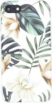 Luxe Bloemen Back cover voor Apple iPhone 6 - iPhone 6s - Wit - Groen - TPU