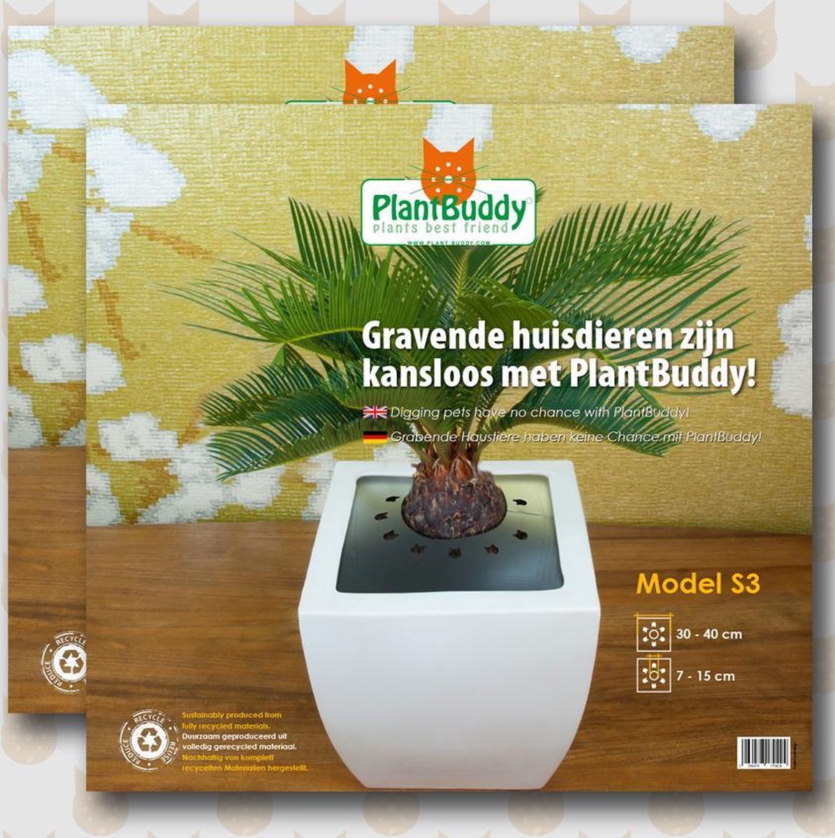 Set van 2 PlantBuddy S3 modellen; Vierkant 30 tot 40cm (groot)