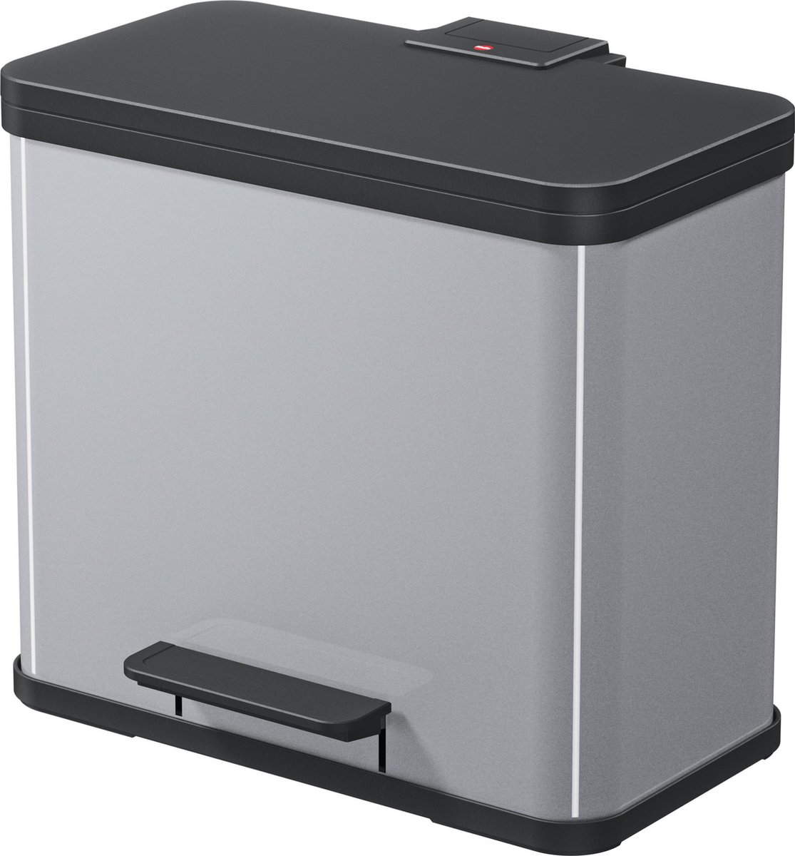 Hailo Pedaalemmer Oko Duo Plus maat L 17+9 L zilver 0630-220