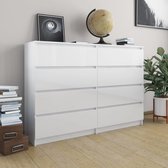 Dressoir Wit Ladekast (Incl LW 3d klok) - wandkast - Tv kast- opbergkast - Boekenkast - opbergkast - Kast met lades - Sidetable - Wandtafel