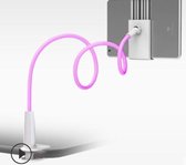 360gr. Flexible Arm iPad / iPhone Stand houder - Roze met witte voetstuk