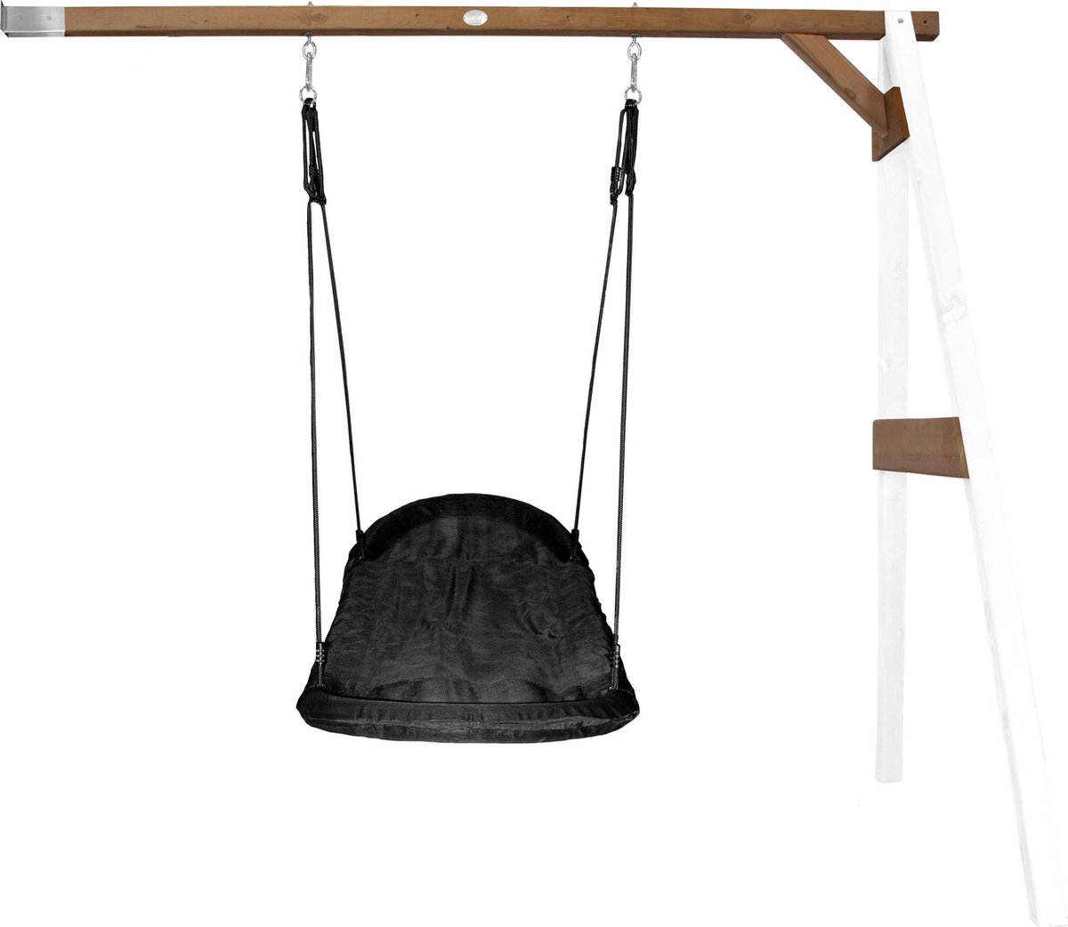 Axi Nestschommel Roxy Met Frame Van Hout In Wit & Bruin Schommel Met Muurbevestiging