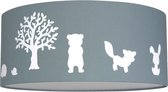 Plafondlamp Roozje - Bosdieren silhouette grijs wit - 35cm