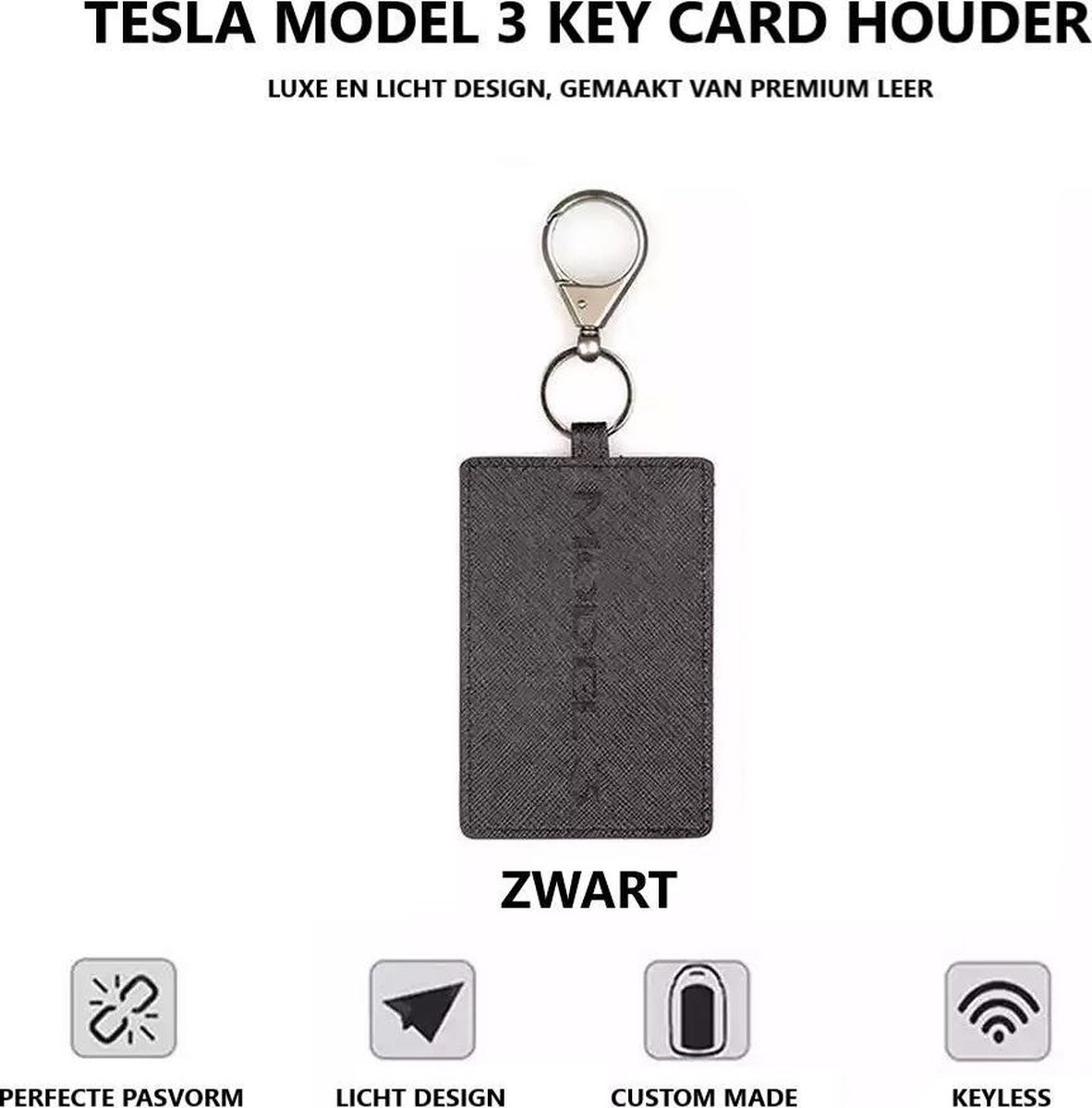 Tesla modèle 3 porte-carte clé porte-clé carte clé accessoires de voiture  pays-bas et belgique-noir
