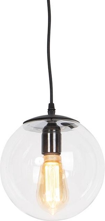 QAZQA pallon - Moderne Hanglamp - 1 lichts - Ø 200 mm - Transparant - Woonkamer | Slaapkamer | Keuken