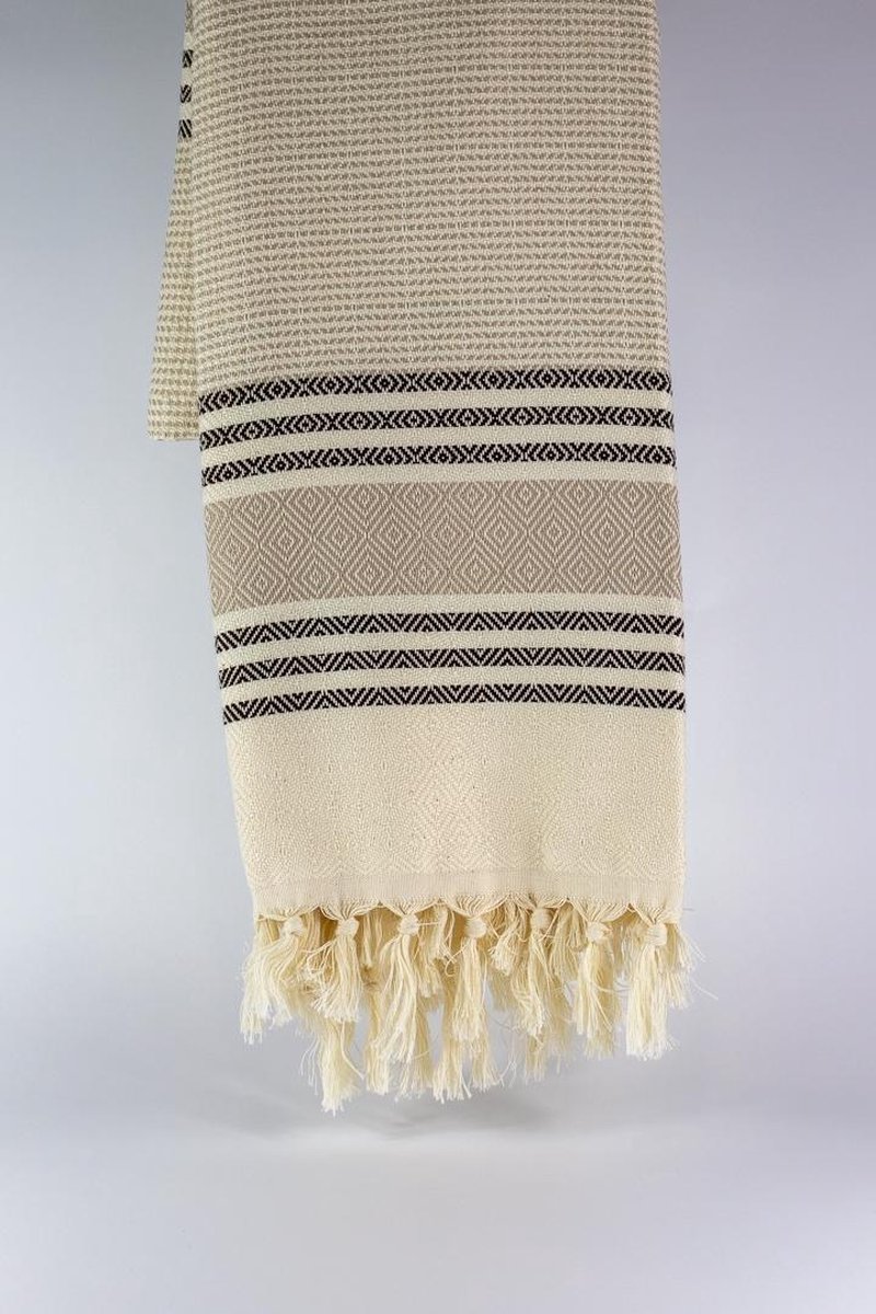 Milet – Turkse hamamdoek – 100x180 cm – katoen – licht & sneldrogend – beige