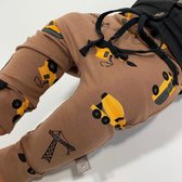 tinymoon Jongens Broek – model drop crotch – Tiny Builders – Bruin – Maat 110/116