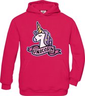 Hoodie sweater | Unicorn | Pink | Maat 140 (9-11 jaar)
