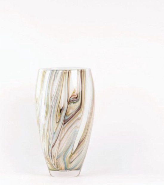 Mooie jurk storm Leerling Design vaas Fidrio - Oval Fine Lines - gekleurd glas - mondgeblazen - 40 cm  hoog | bol.com