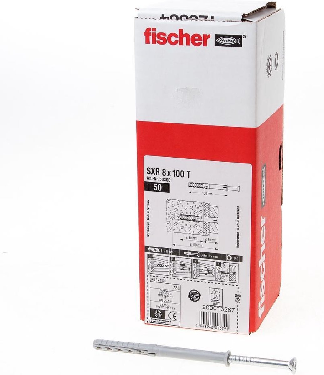 Fischerwerke SXR 8 x 100 T Constructie plug 100 mm 8 mm 209082 50 stuk(s)