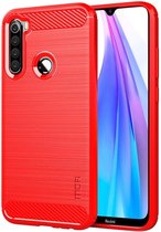 Armor Brushed TPU Back Cover - Xiaomi Redmi Note 8T Hoesje - Rood