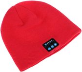 Q-time Beanie Muts - ingebouwde koptelefoon - Bluetooth - Rood