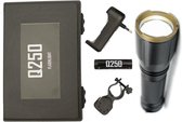 Gouden zaklamp met oplaadbare batterij en bewaardoos