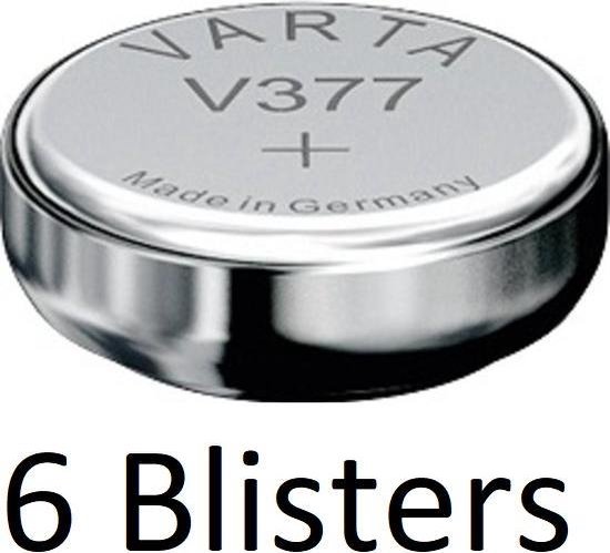 6 Stuks (6 Blisters a 1 st) Varta Knoopcel Batterij SR626 SW/SR66 SW/V377  Single-use... | bol.com