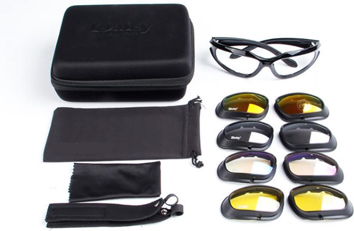 Apeirom Draco Sportbril - PC Ultra Light Zwart Frame - TPE Zwart Extra Soft Neusvleugel en Pootjes - UV400 - 4 Extra Kleuren PC Lens 1 Smoke TAC 1.8mm True Fire Revo Anti Scratch Lens
