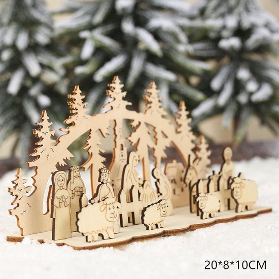 Kerst decoratie gemaakt van hout – kerstversiering – kerststal | bol.com
