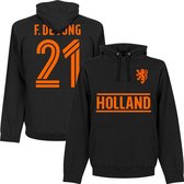 Nederlands Elftal F. de Jong 21 Team Hoodie - Zwart  - XL