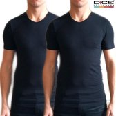 Dice Underwear 2-pack heren T-shirt V-hals zwart maat XXL