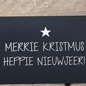 Raamsticker kerstmis voor op het raam  te plakken kerst decoratie versiering tekst sticker Merrie kristmus heppie nieuwjeer