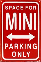 Wandbord - MINI parking only - 20x30cm