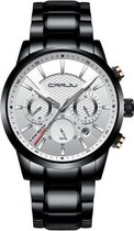 CRRJU Horloge Heren Horloges voor Mannen Watch Herenhorloge - Incl. Armband & Horlogebox Geschenkdoos - Zwart Wit
