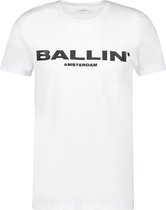 Ballin Amsterdam -  Heren Slim Fit  Original T-shirt  - Wit - Maat XS