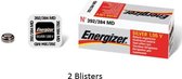 2 stuks (2 blisters a 1 stuk) Energizer 384/392 knoopcel Zilver-oxide (S) 1,55 V horloge batterij