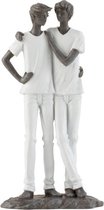 Statue de Décoration - Couple d'hommes bras dessus bras dessous - 26 cm