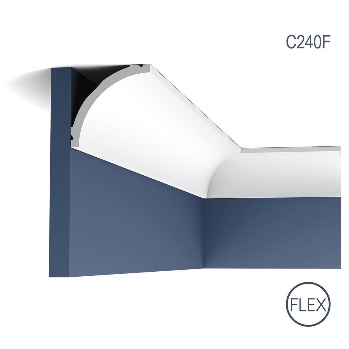 Baguette Décorative Flexible Orac Decor C240F LUXXUS - 2 M - Blanc - Polyuréthane