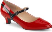 Pleaser Pink Label Pumps -39 Shoes- FAB-425 Paaldans schoenen Rood/Zwart