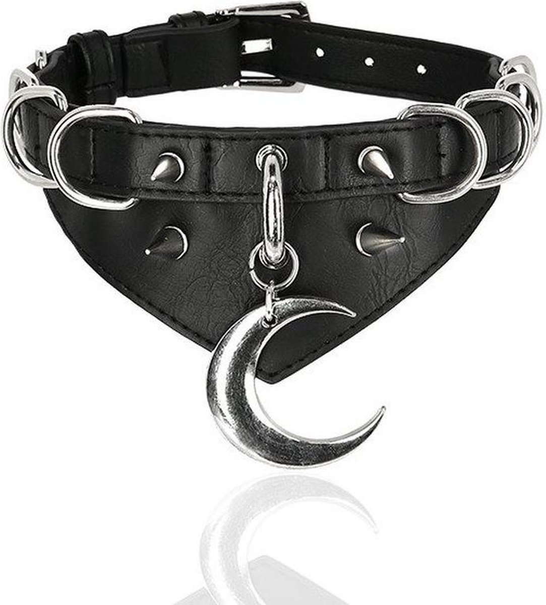 Restyle - Moon and DRing Choker - Zwart