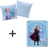 Disney Frozen Adventure - Set kussen + plaid in cadeauverpakking - Blauw