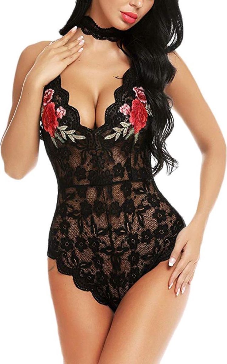 Goedkoopste Zwarte Body - Fleur Noire