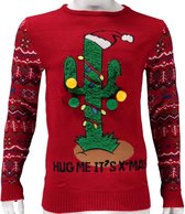 Foute kersttrui 3D Kaktus Hug Me It's X-mas - maat L