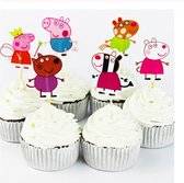 ProductGoods - 24 x Leuke Peppa Pig cocktailprikkers | Verjaardag | Sateprikkers | Traktatie | Feest | Cake topper decoratie | Prikkers