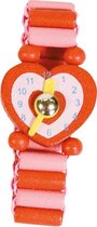 set van 4 houten speelhorloges roze hart