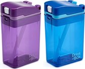 Drink in the Box - Paars en Blauw - Duo Pack - Twee Hervulbare Drinkpakjes - Stevig en Duurzaam - 2 x 24 cl