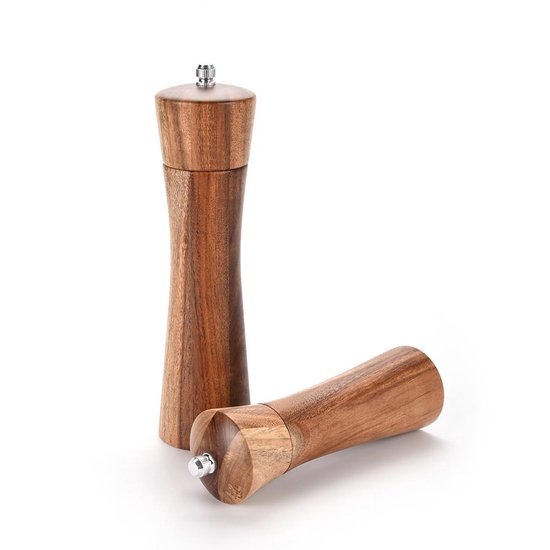 Peper en Zoutmolen set van Acacia Hout Double Wood