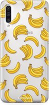Fooncase Hoesje Geschikt voor Samsung Galaxy A70 - Shockproof Case - Back Cover / Soft Case - Bananas / Banaan / Bananen