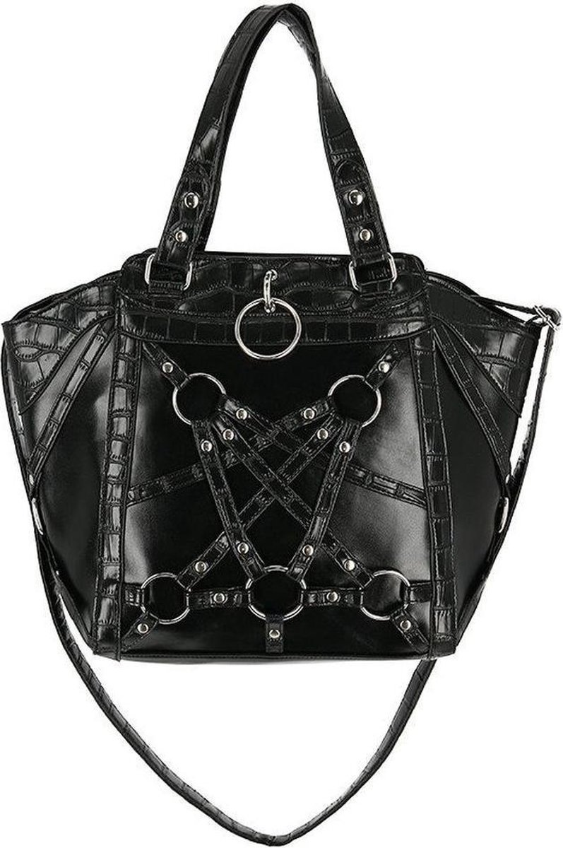 Restyle Handtas Crocodile Tears Zwart