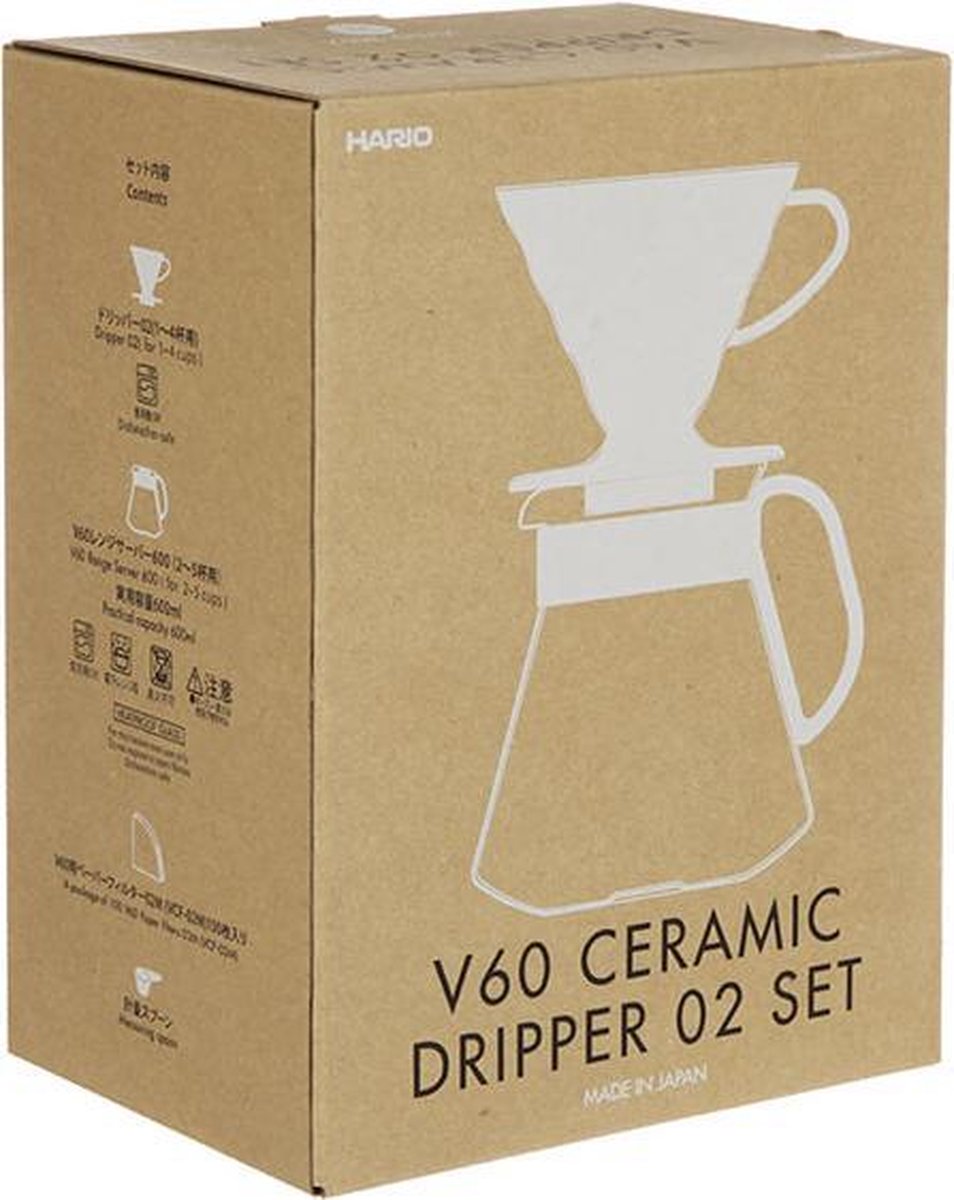 Hario V60 Set (Keramiek, Wit)