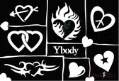 Stencil Hearts Y body