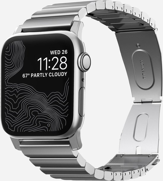 Nomad Titanium Horlogeband voor Apple Watch 45/44/42 mm - Zilver | bol.com