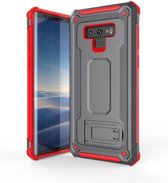 Ntech Samsung Galaxy S9 Armor hoesje met Kickstand - Grijs & Rood