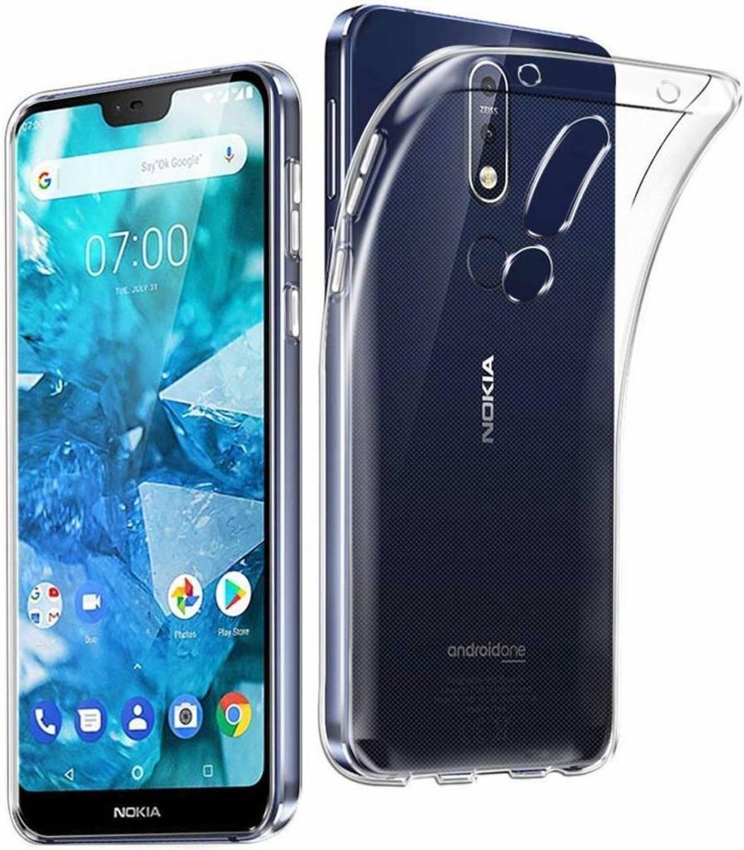 Ntech Hoesje geschikt voor Nokia 7.1 Transparant TPU Back hoesje