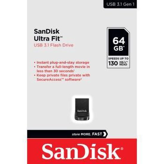 Sandisk Ultra Fit | 64 GB | USB 3.0A - USB Stick - SanDisk