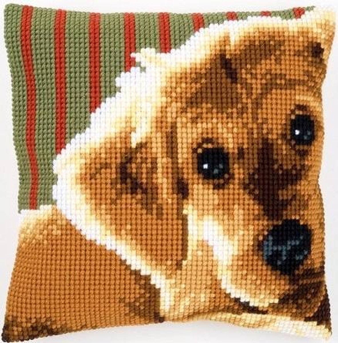 Borduurpakket Lieve pup kruissteekkussen Vervaco voorbedrukt pn-0158555