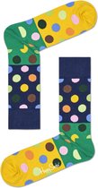 Happy Socks Big Dot Block Sokken - Geel/Groen - Maat 36-40